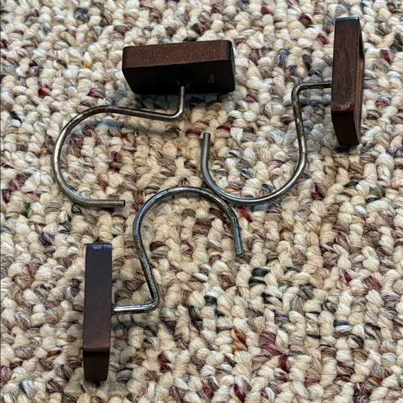 Set of 11 Rectangular Shower Curtain Hooks. Brown, Cream, Tan & Burgundy - Picture 8 of 8